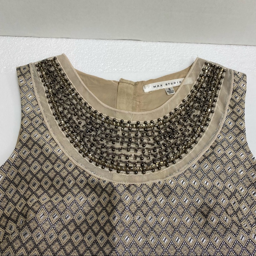 Max Studio Beige and Black Patterned Midi Dress - Picture 5 of 15